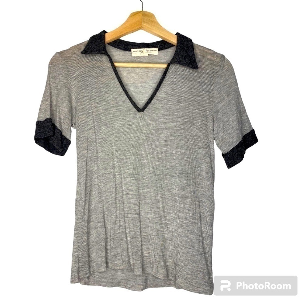 PROJECT SOCIAL T‎ URBAN OUTFITTERS GRAY COLLARED TEE SHIRT SIZE MEDIUM